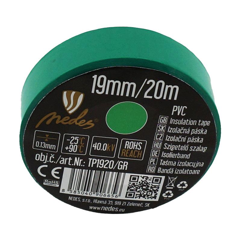 Insulation tape 19mm / 20m green - TP1920/GR