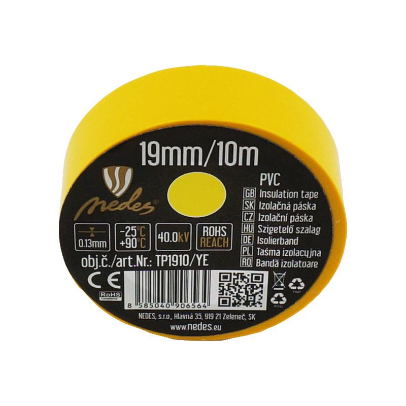 Insulation tape 19mm/10m yellow -TP1910/YE