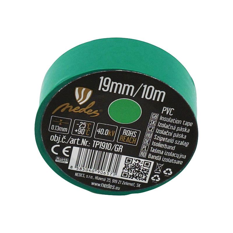 Insulation tape 19mm/10m green -TP1910/GR