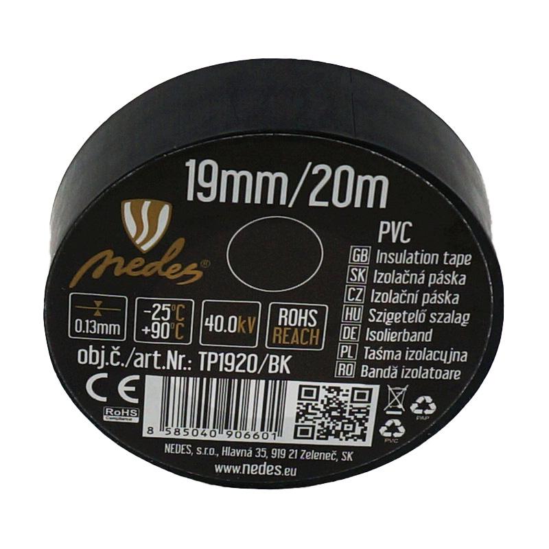 Insulation tape19mm/20m black -TP1920/BK