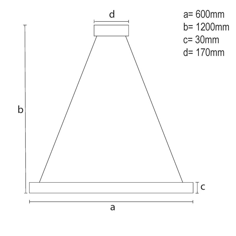 LED hanging light with remote control 75W - J7307/W