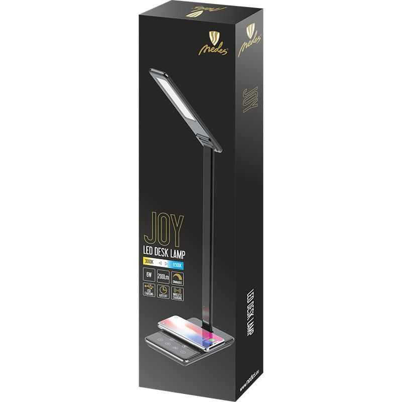 LED table lamp JOY dimmable with timer, wireless charging and USB 6W - DL2301/B 2