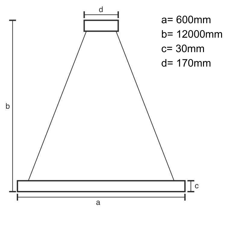 LED hanging light with remote control 75W - J7307/W