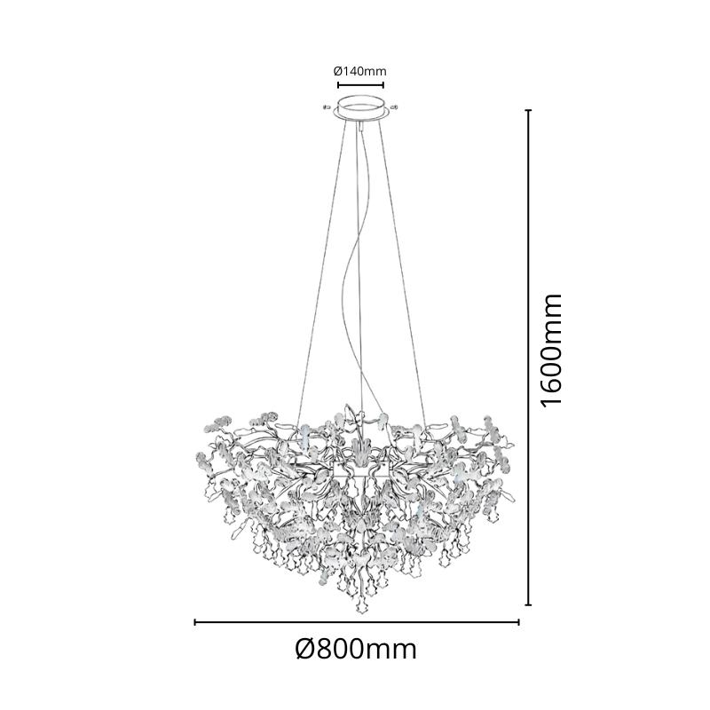 Luxurious crystal hanging chandelier 12 x G9 - CA055/800