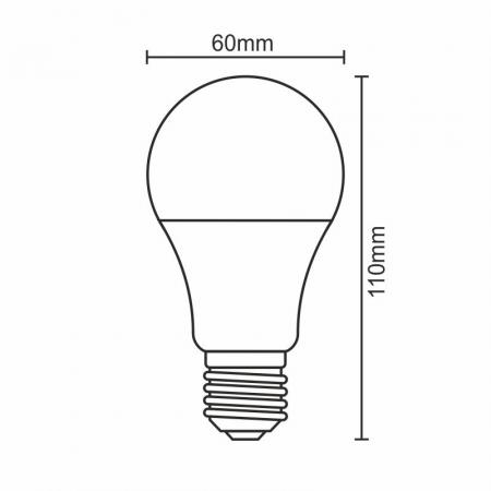 LED bulb 12W - A60 / E27 / SMD / 6500K - ZLS503
