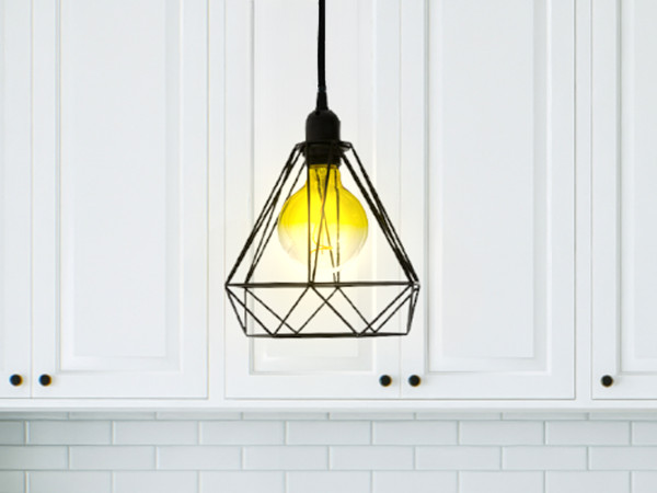 Black metal hanging light 1 x E27 - ME0010 1
