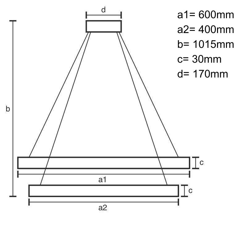 LED hanging light with remote control 100W - J7309/W