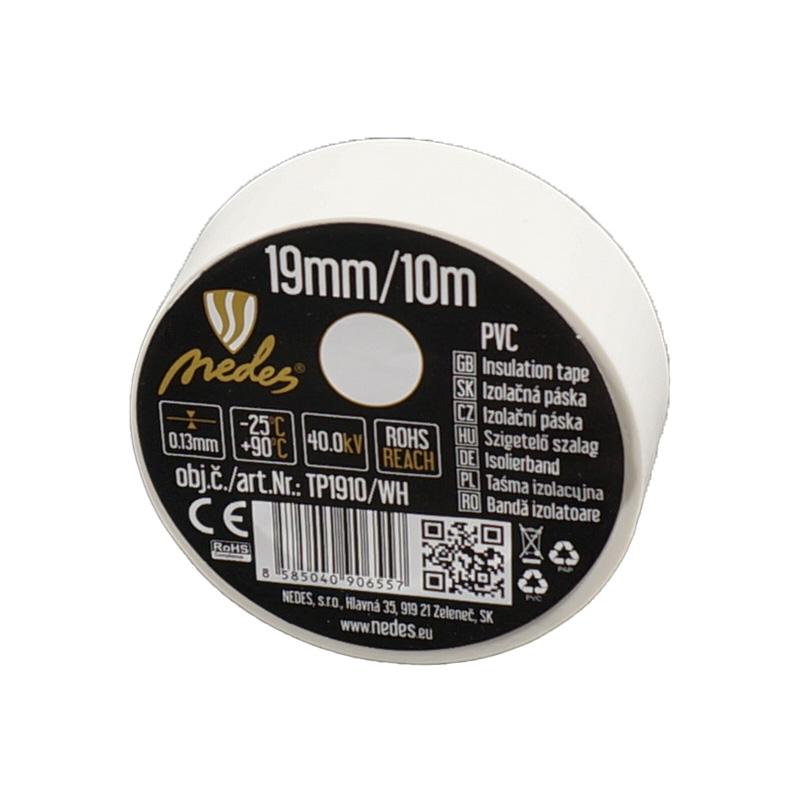 Insulation tape 19mm / 10m white - TP1910/WH