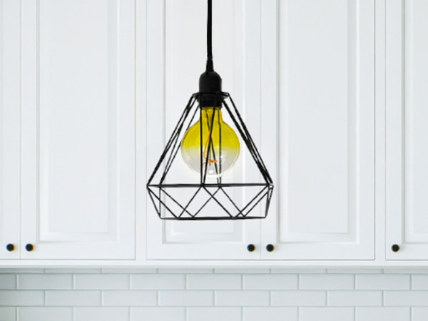 Black metal hanging light 1 x E27 - ME0010