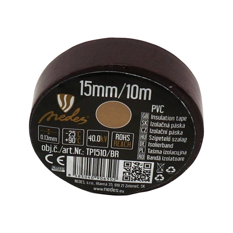 Insulation tape 15mm/10m brown -TP1510/BR