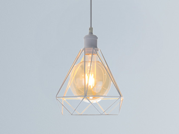 White metal hanging light 1 x E27 - ME0110 1