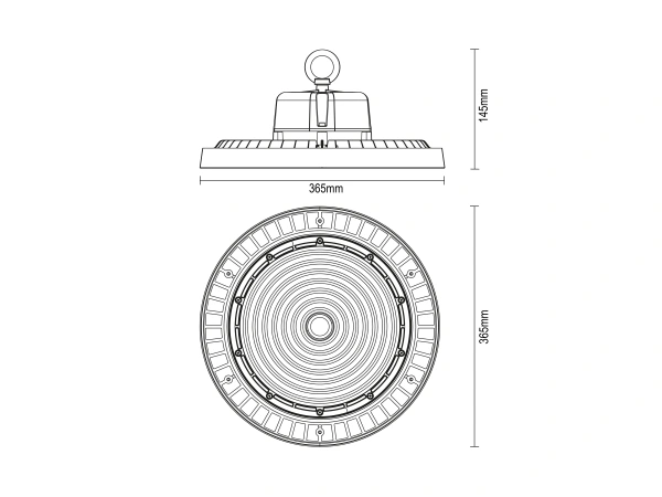 LED luminaire High Bay UFO 200W / IP65 / 5000K / 1-10V - LU423/1 10