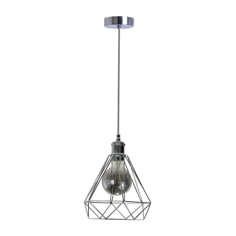 Silver metal hanging light 1 x E27 - ME0810 5