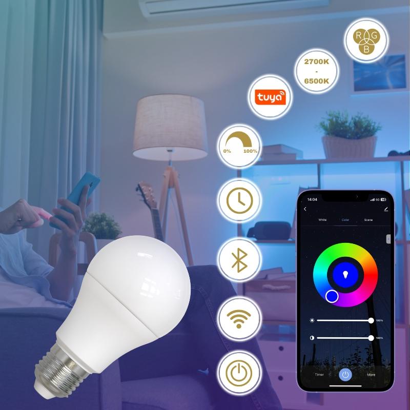 LED bulb WIFI 9W - A60 / E27 / CCT + RGB - ZLS532W