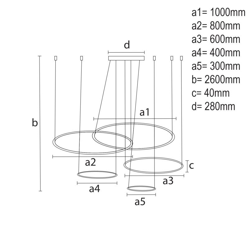 LED hanging light with remote control 220W - J4372/G