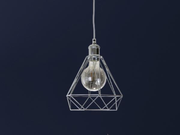 Silver metal hanging light 1 x E27 - ME0810