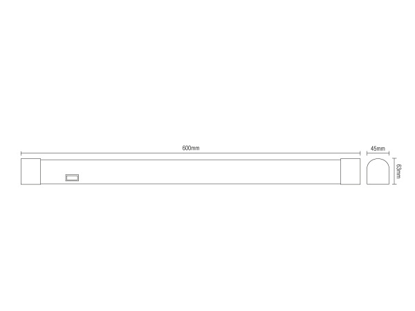15W LED bathroom light / IP44 / 600 / 4000K - LNL7121/BK 8