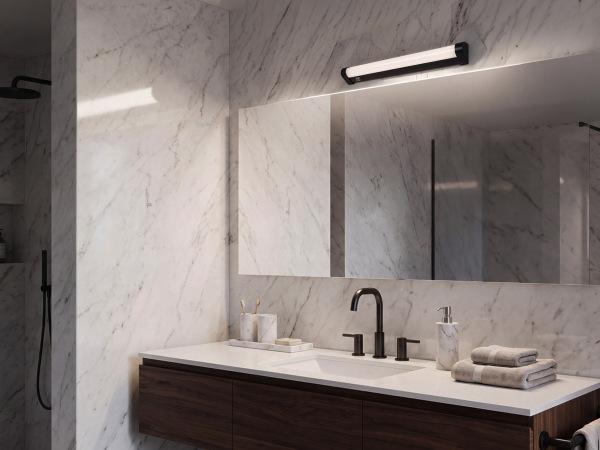 15W LED bathroom light / IP44 / 600 / 4000K - LNL7121/BK 1
