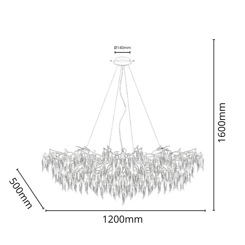 Luxurious crystal hanging chandelier 15 x G9 - CA043/1200L