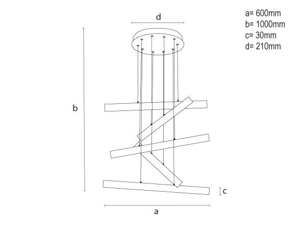 LED hanging light with remote control 75W - J7311/W 11