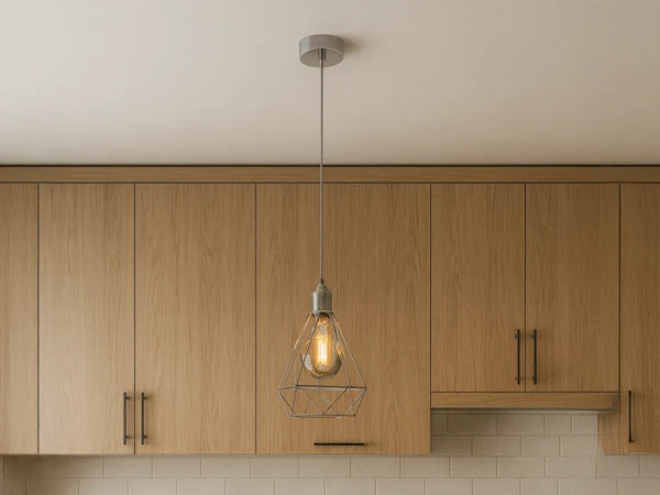 Silver metal hanging light 1 x E27 - ME0810 1