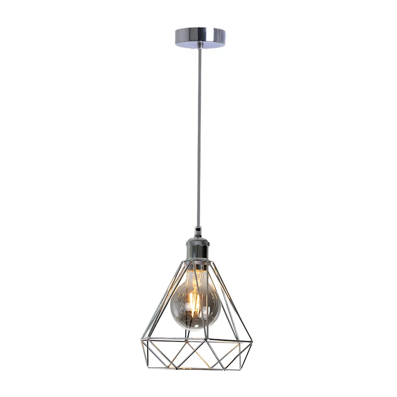 Silver metal hanging light 1 x E27 - ME0810 6