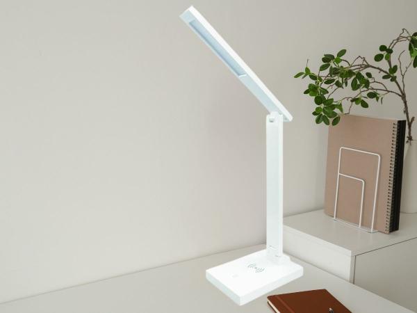 LED desk lamp LISA 5W dimming with  wireless charging and USB - DL1202/W