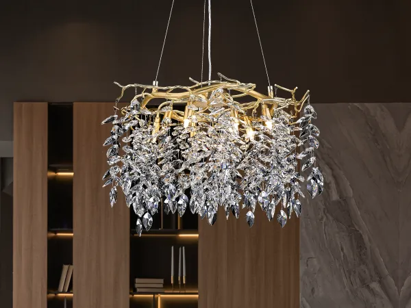 Luxurious crystal hanging chandelier 9 x G9 - CA011/600