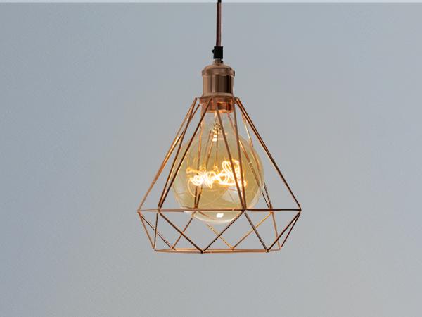 Copper metal hanging light 1 x E27 - ME0310 1