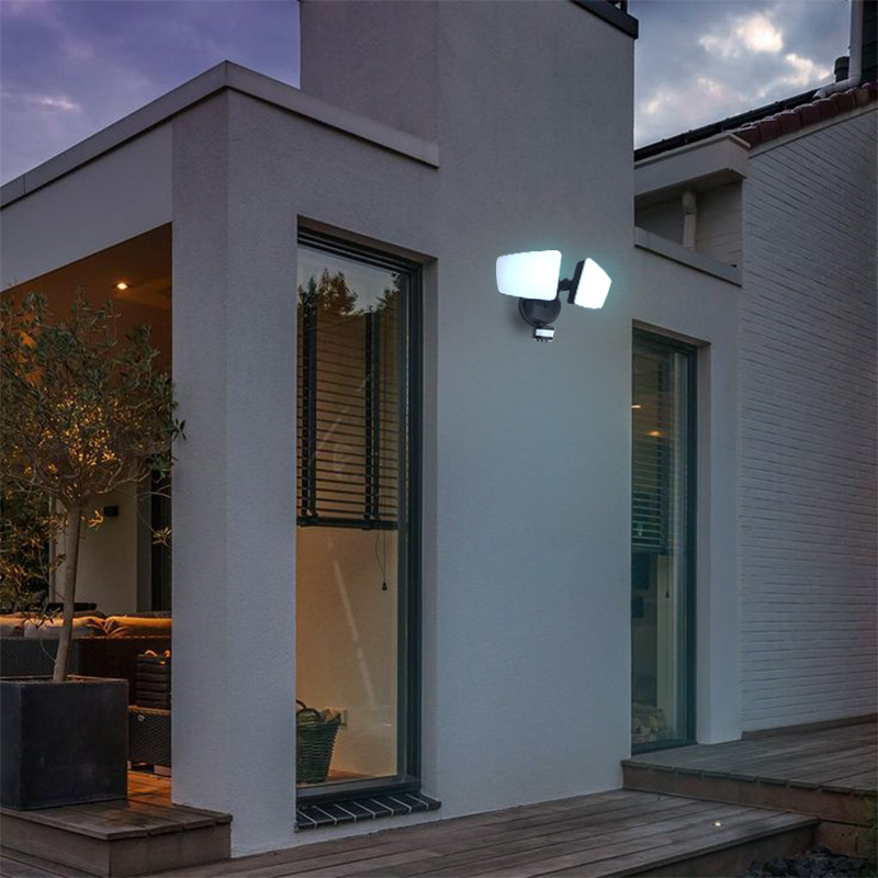 Outdoor black LED spotlight with PIR sensor 24W/3000K/4000K/6000K - LFX025 7