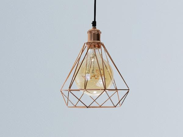 Copper metal hanging light 1 x E27 - ME0310