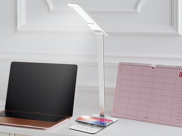 LED desk lamp JOY dimming, timer, wireless charging, USB 6W - DL2301/W 1