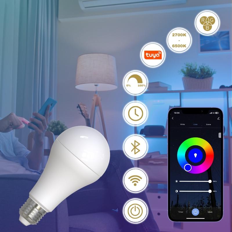 LED bulb WIFI 15W - A60 / E27 / CCT + RGB - ZLS535W