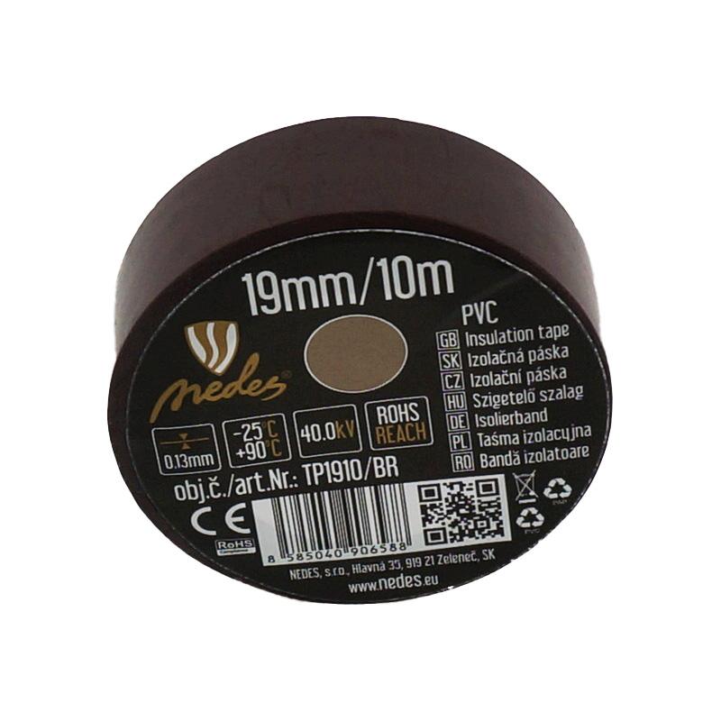 Insulation tape 19mm/10m brown -TP1910/BR