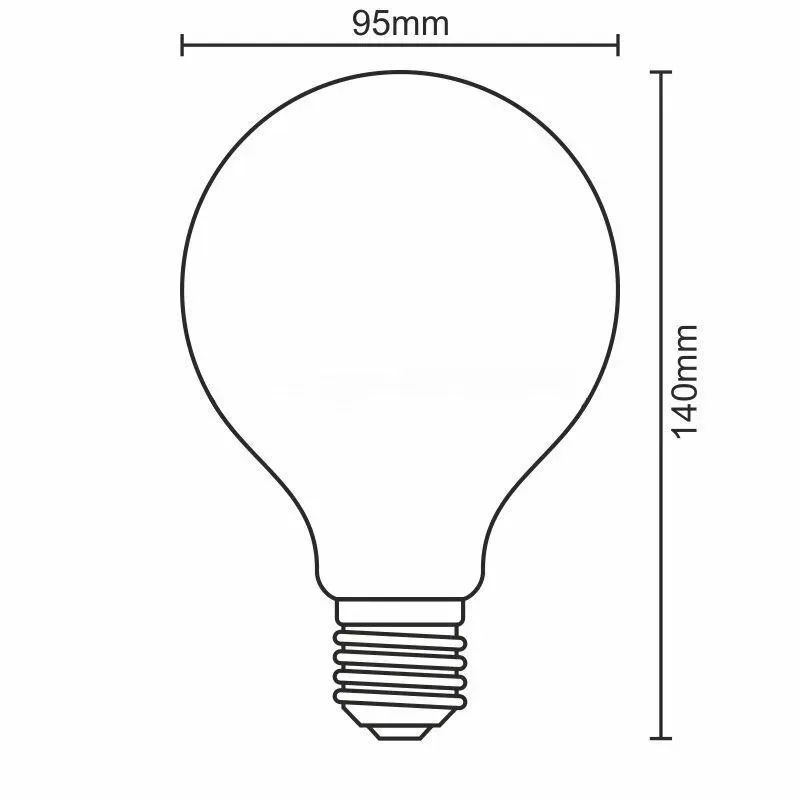LED Filament WHITE 13W - G95 / E27 / 3000K - ZWF104