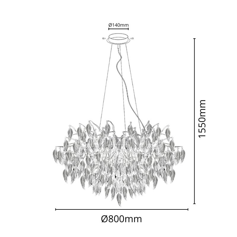 Luxurious crystal hanging chandelier 12 x G9 - CA043/800