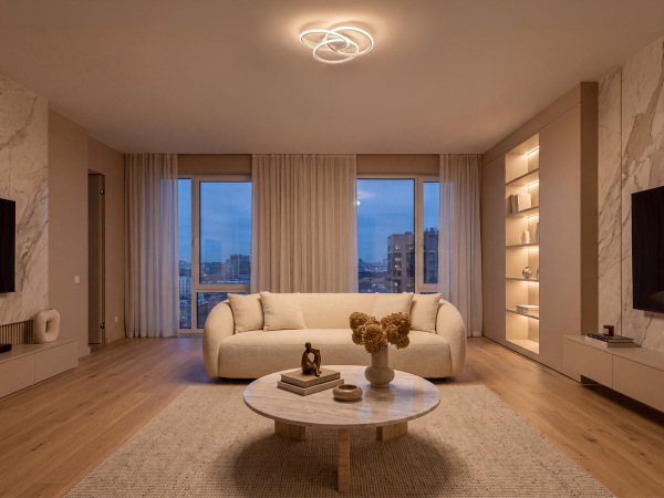 LED ceiling light + remote control, 55W – J3375/W 1