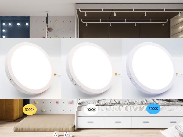 LED surface panel 24W / PRSF / SMD / 3000K - 4000K - 6000K / WH - LPL335