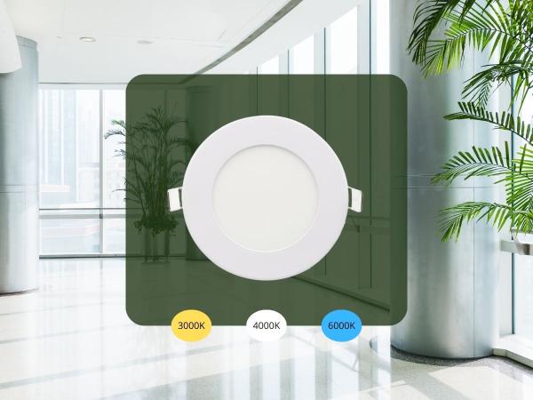 LED recessed panel 6W / PR / SMD / 3000K - 4000K - 6000K / WH - LPL131