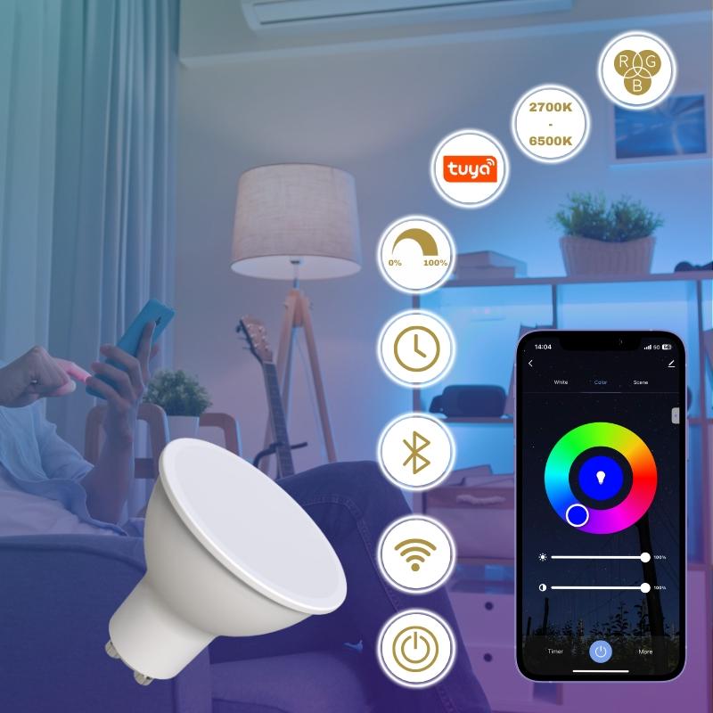 LED bulb WIFI 4,5W - GU10 / CCT + RGB - ZLS135W