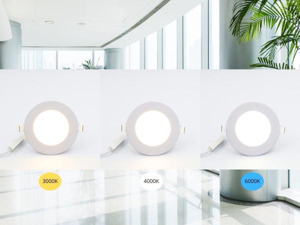 LED recessed panel 6W / PR / SMD / 3000K - 4000K - 6000K / WH - LPL131