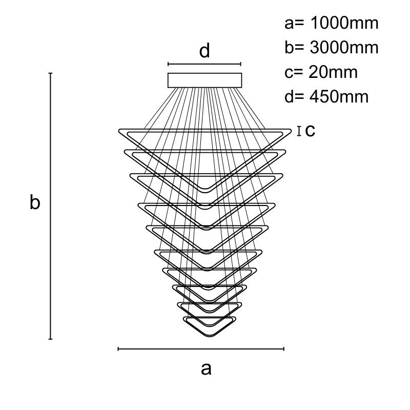 LED hanging light with remote control 385W - J4374/B