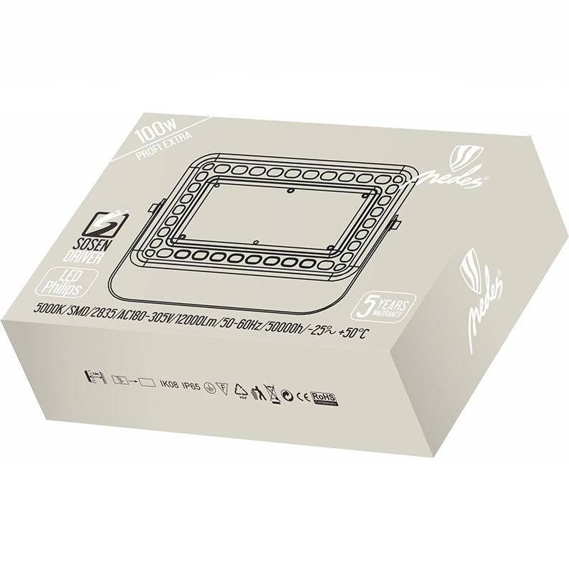LED floodlight PROFI Extra 100W / 5000K / BK - LF5025