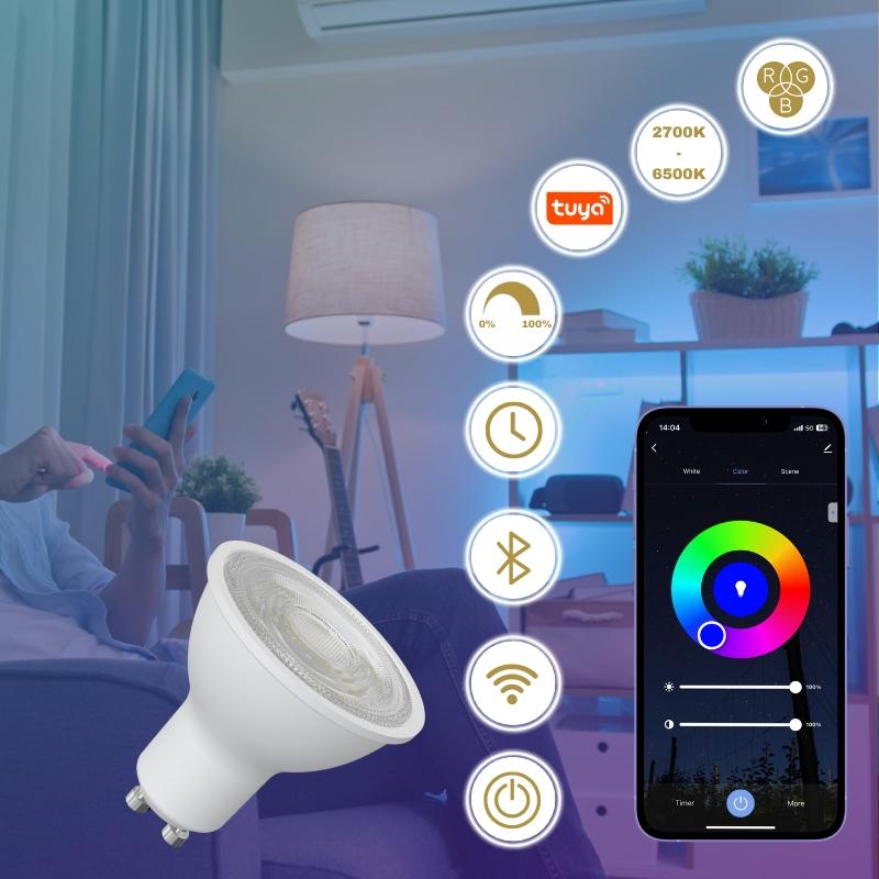 LED bulb WIFI 4,5W - GU10 / CCT + RGB - ZLS135WA