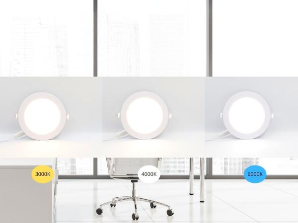 LED recessed panel 12W / PR / SMD / 3000K - 4000K - 6000K / WH - LPL133