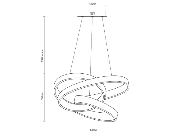 LED pendant light + remote control 95W - J4395/B 8