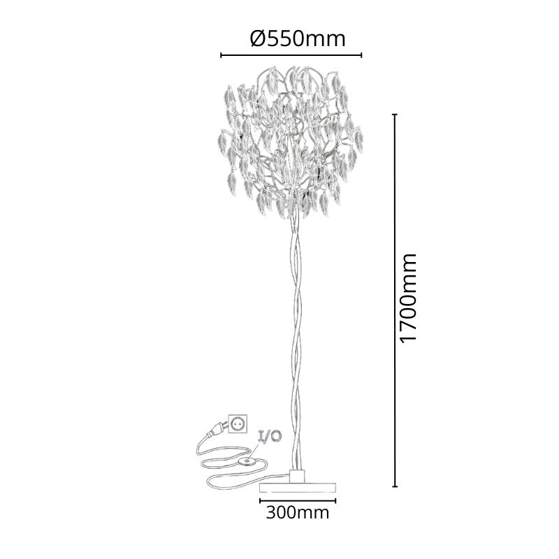 Luxurious crystal floor lamp 5 x G9 - CA043/F