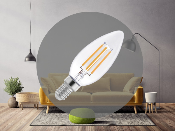 LED bulb 6W - C37 / E14 / SMD / 3000K - ZLF713