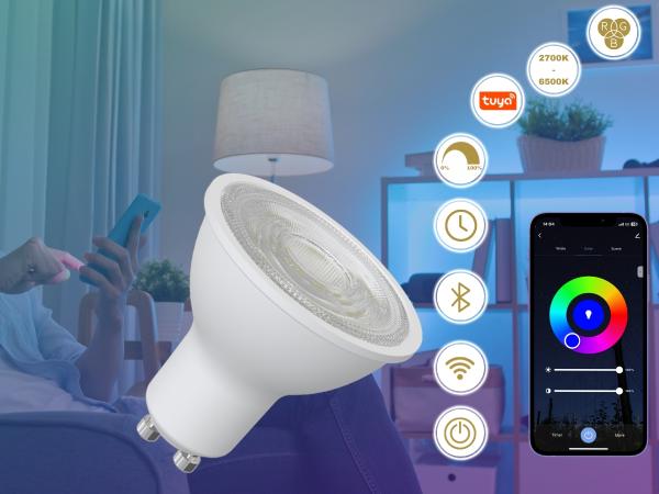 LED bulb WIFI 4,5W - GU10 / CCT + RGB - ZLS135WA 1