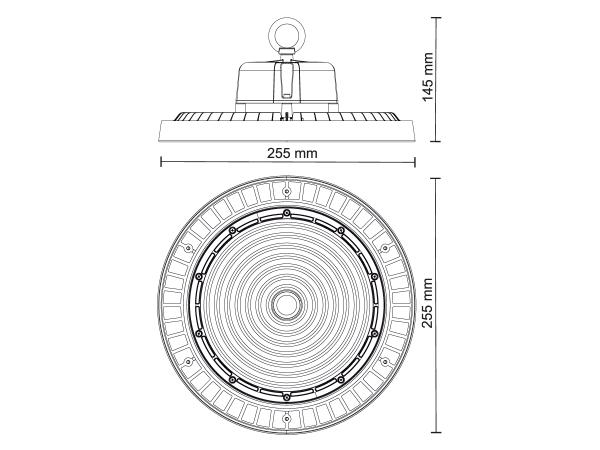LED light High Bay UFO 100W / IP65 / 5000K / 0-10V - LU421/1 4